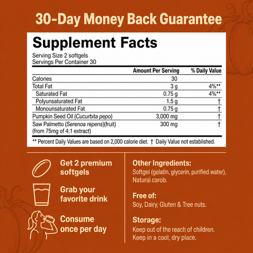 Herbee Pumpkin Seed Oil Softgels